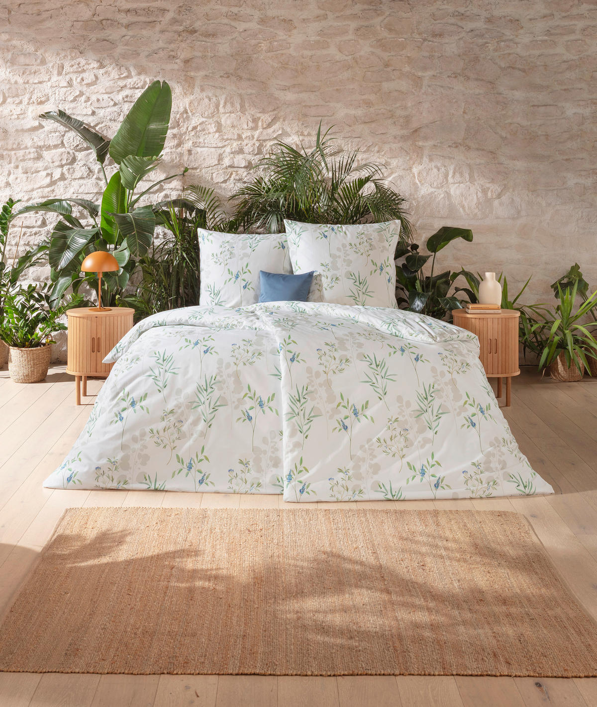 BETTWÄSCHE Natürlich Estella 155/220 cm  - Blau, Design, Textil (155/220cm) - Estella