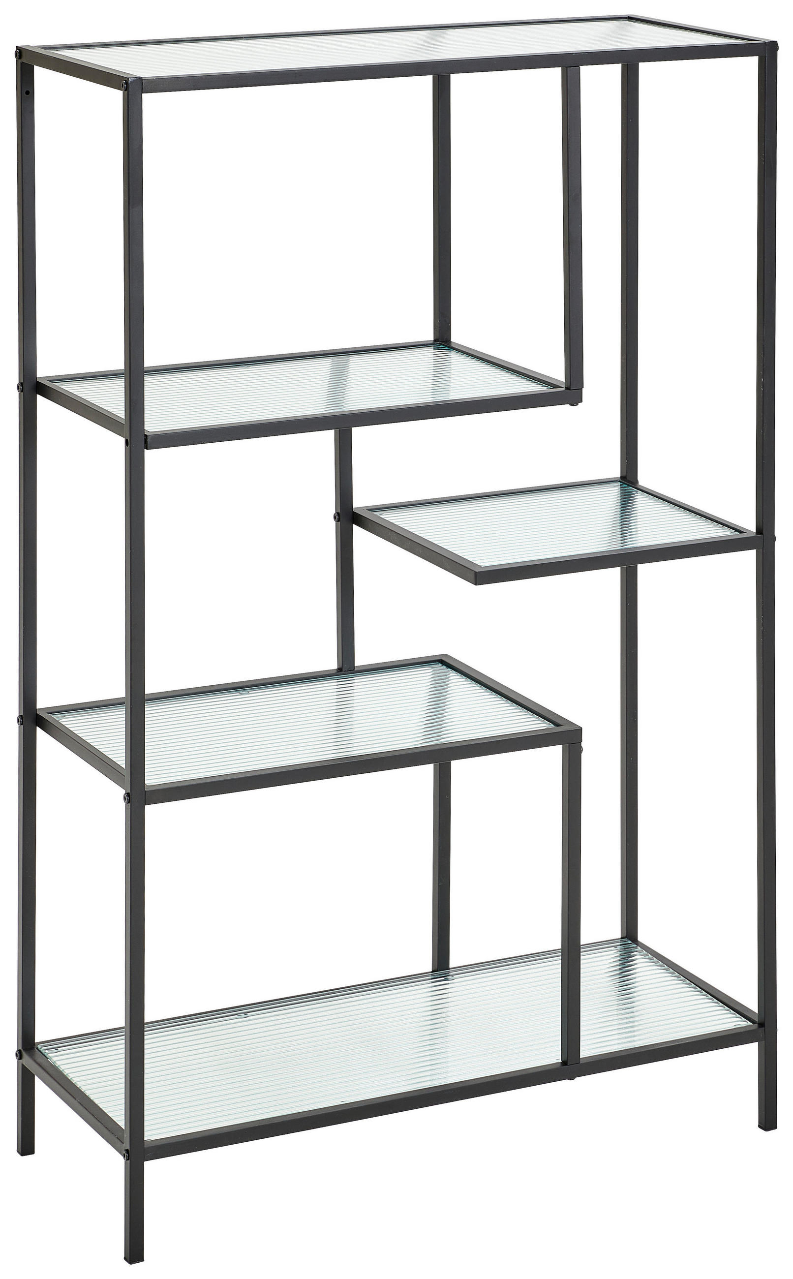 REGAL 76/121/32 cm Schwarz - Schwarz, Design, Glas/Metall (76/121/32cm) - MID.YOU