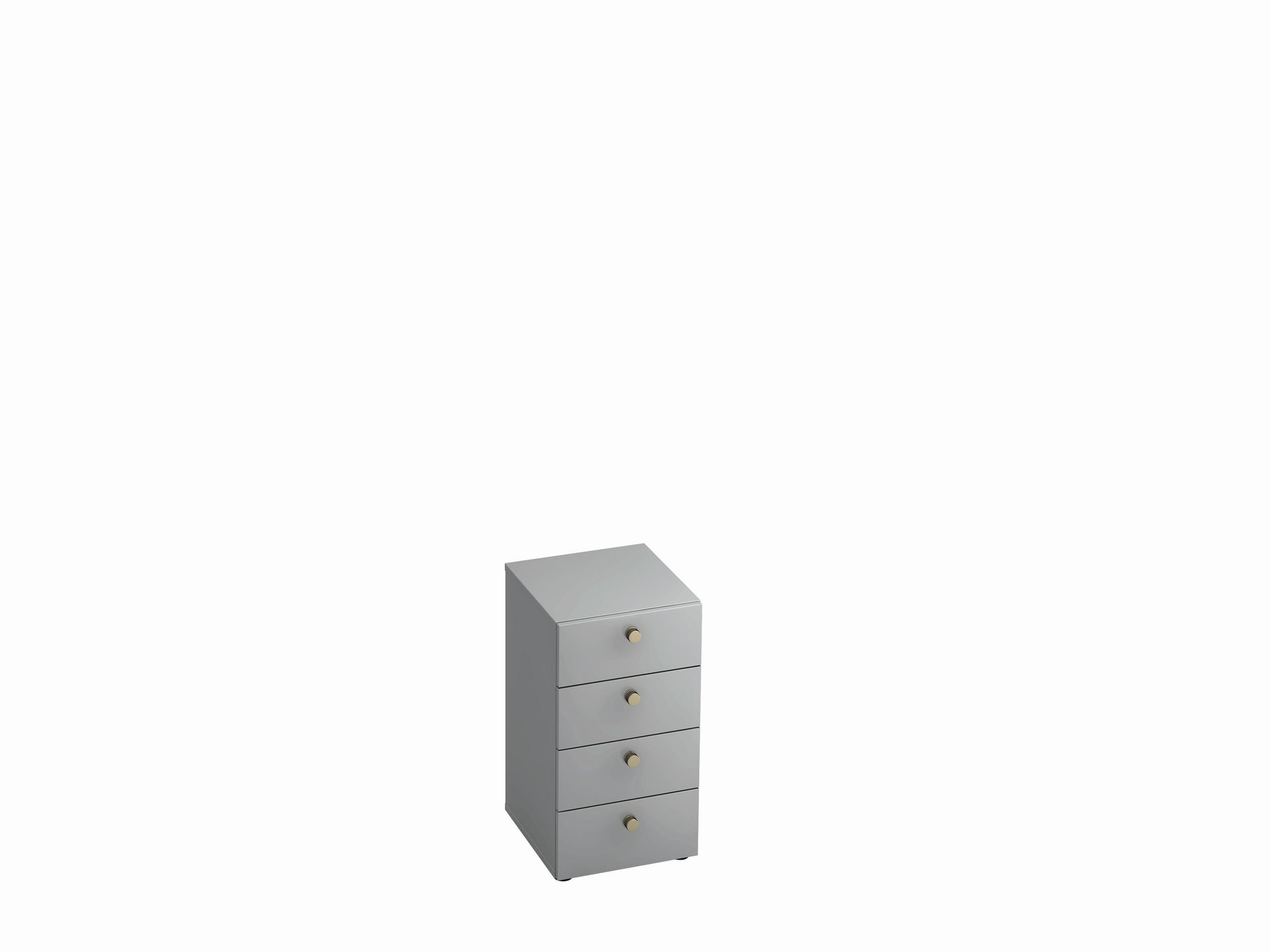 ANSTELLCONTAINER 40/74,8/42 cm  - Alufarben/Grau, KONVENTIONELL, Holzwerkstoff/Metall (40/74,8/42cm) - Venda