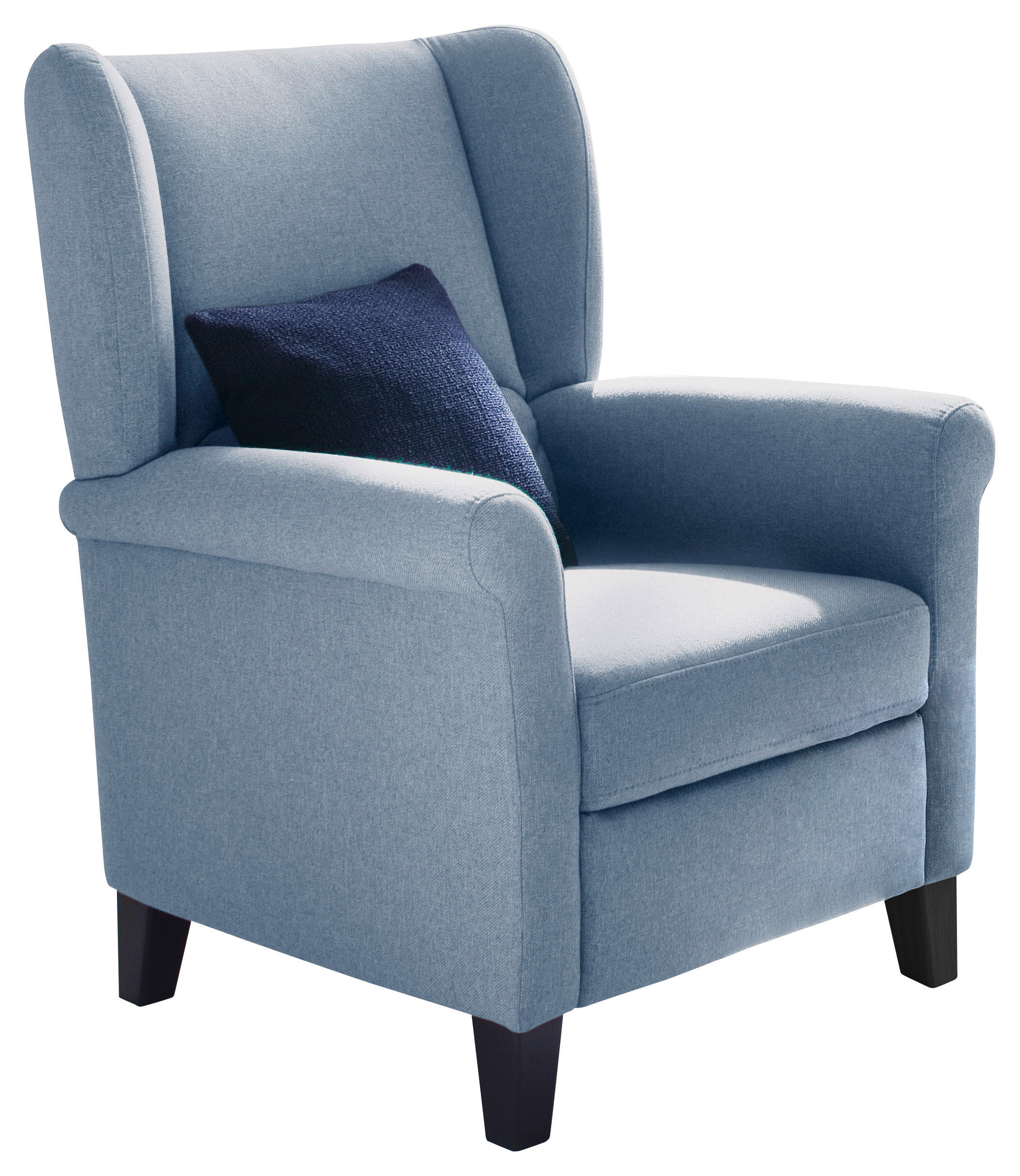 OHRENSESSEL Velours Hellblau  - Hellblau, KONVENTIONELL, Holz/Textil (80/101/87cm) - Pure Home Comfort