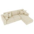 ECKSOFA Beige Cord  - Chromfarben/Beige, KONVENTIONELL, Kunststoff/Textil (293/195cm) - Carryhome