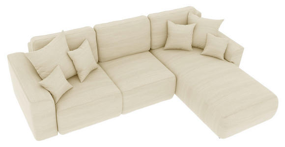 ECKSOFA Beige Cord  - Chromfarben/Beige, KONVENTIONELL, Kunststoff/Textil (293/195cm) - Carryhome