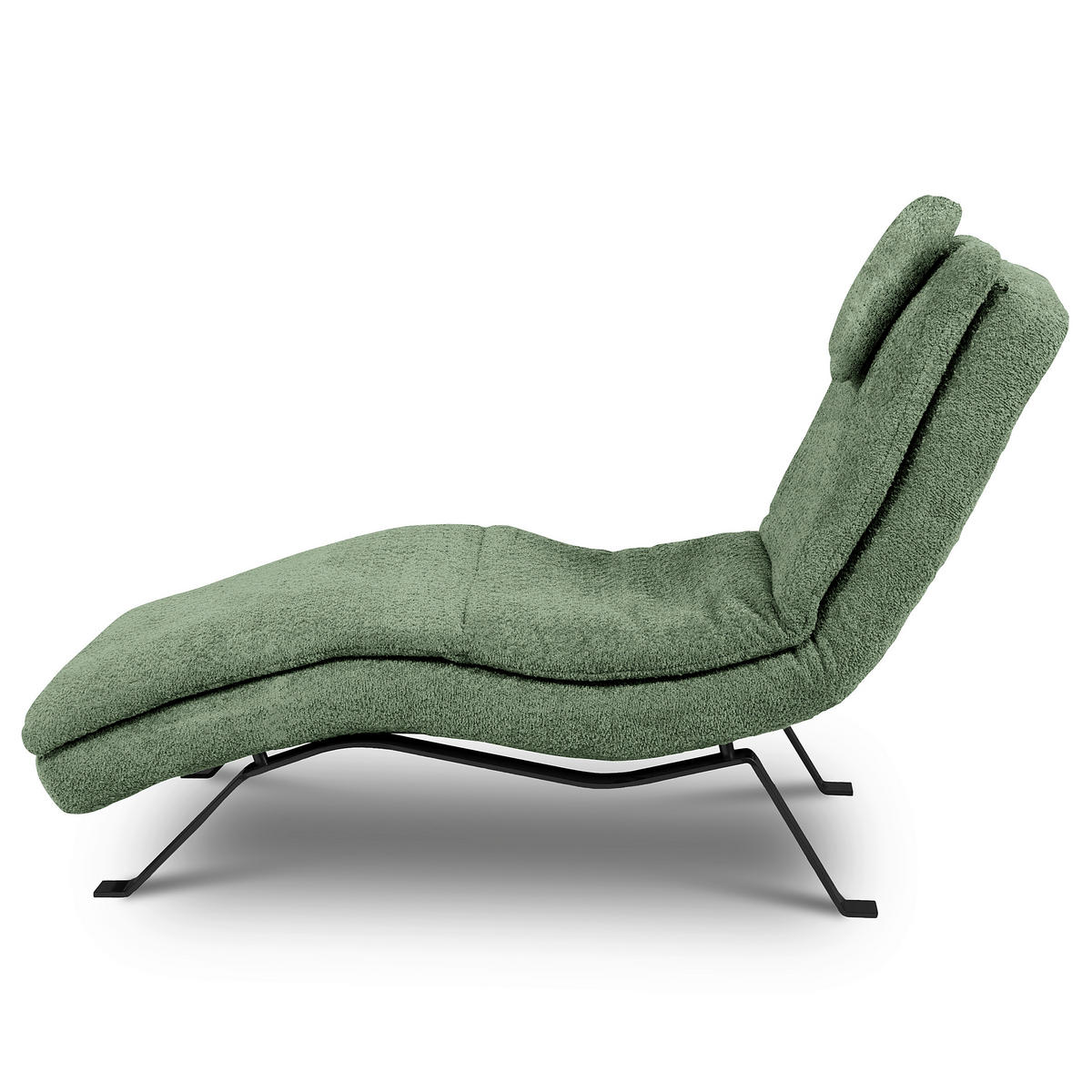 RELAXLIEGE Echtleder Pastellgrün  - Pastellgrün/Schwarz, Design, Leder/Metall (65/95/171cm) - Celina Home
