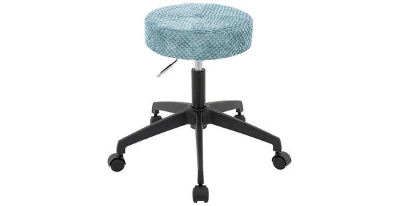 BÜROHOCKER 35/49-61/35 cm  - Blau/Schwarz, KONVENTIONELL, Kunststoff/Textil (35/49-61/35cm) - Carryhome