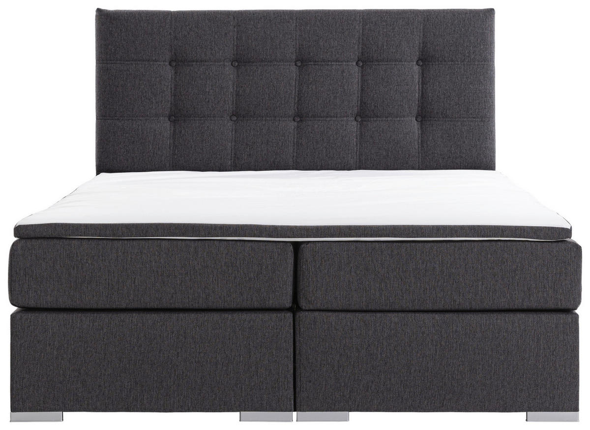 BOXBETT 180/200 cm  in Grau  - Silberfarben/Grau, MODERN, Textil (180/200cm) - MID.YOU