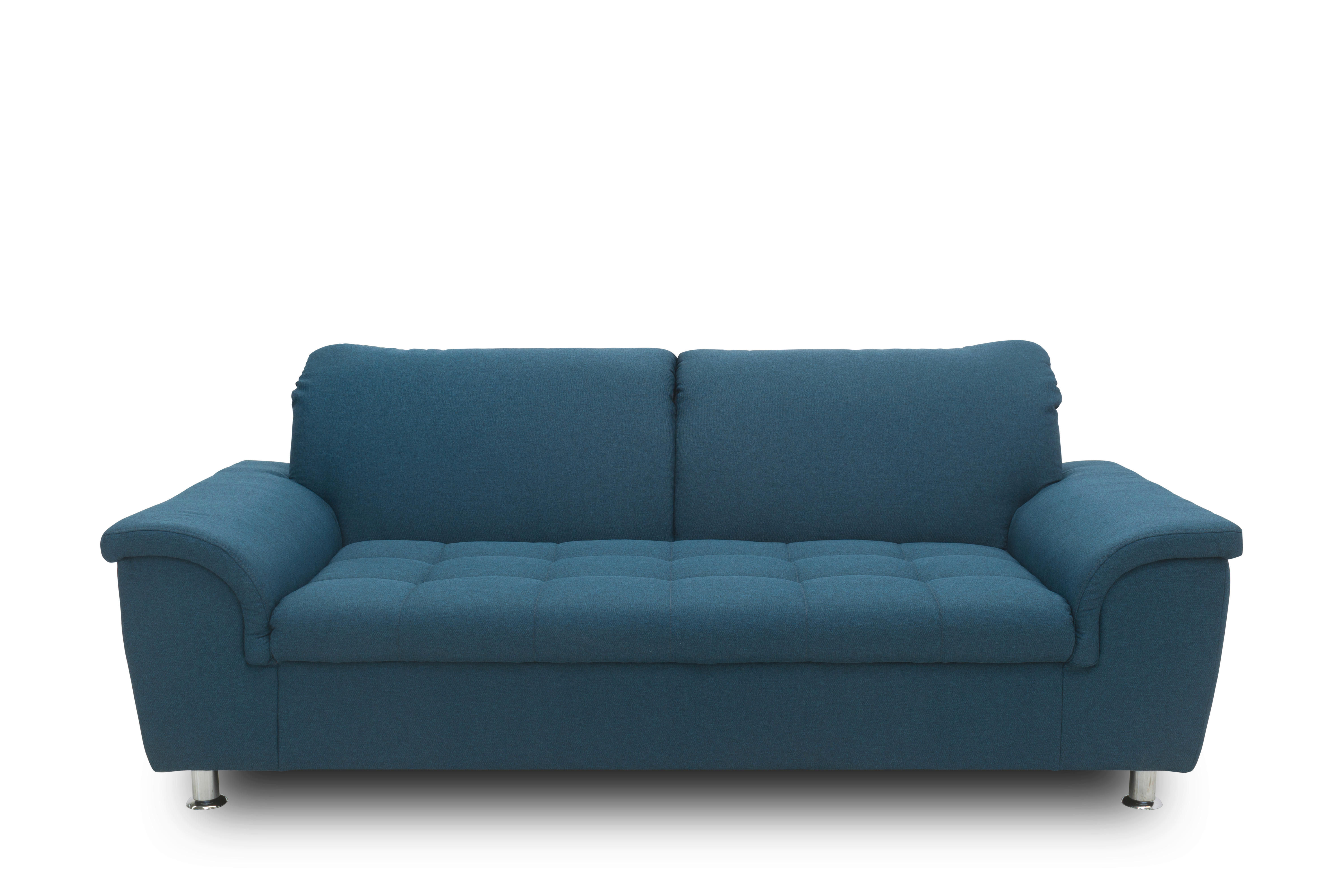 2,5-Sitzer mit Funktion Webstoff Dunkelblau  - Chromfarben/Dunkelblau, KONVENTIONELL, Textil/Metall (210/81/105cm) - MID.YOU