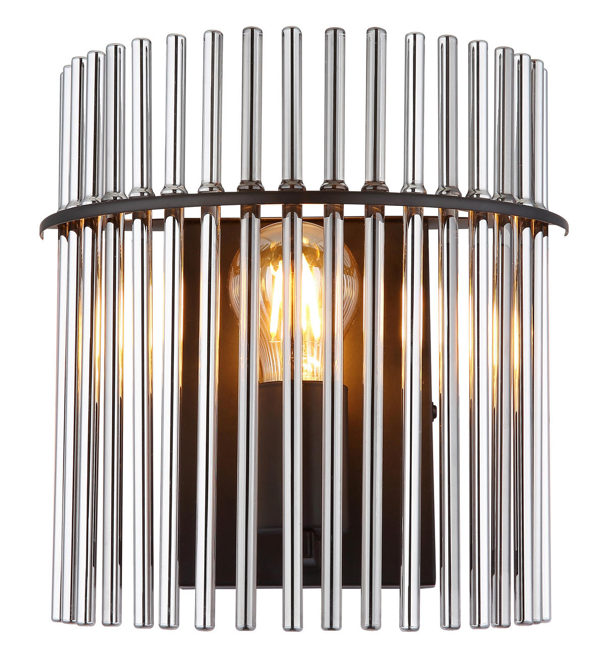WANDLEUCHTE - Schwarz, Konventionell, Glas/Metall (25/12,5/26cm) - Globo