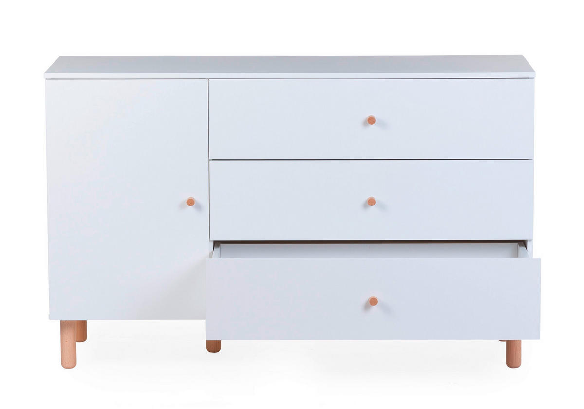 WICKELKOMMODE Wonder White 2023 Weiß  - Weiß/Naturfarben, Design, Holz/Holzwerkstoff (137/93/75cm) - Childhome
