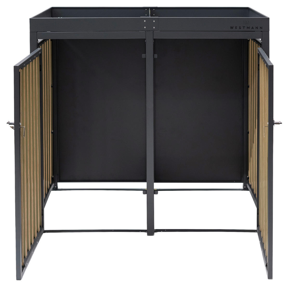 MÜLLTONNENBOX - Anthrazit/Naturfarben, Basics, Metall (84/125/134cm)