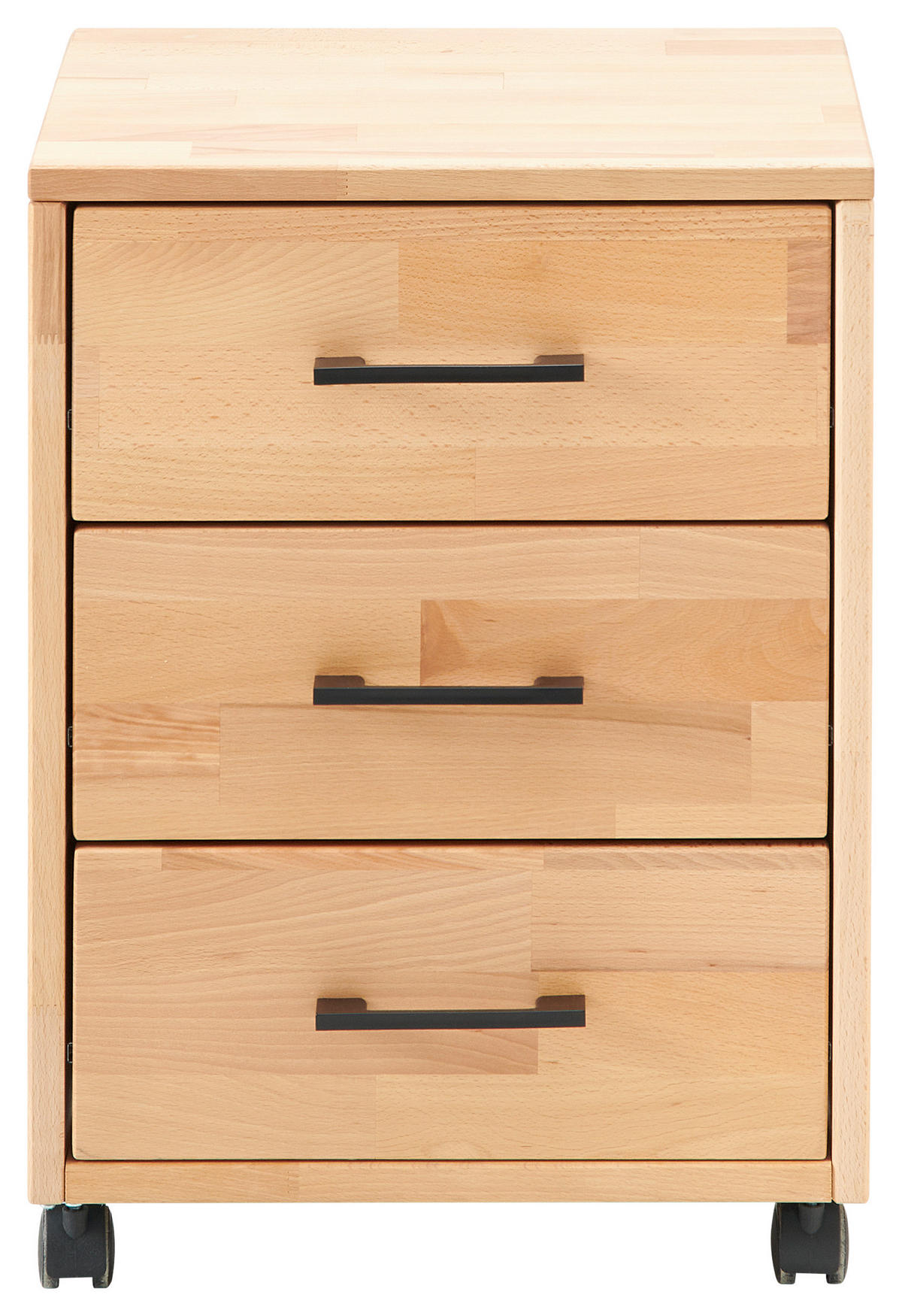 ROLLCONTAINER  - Schwarz/Kernbuche, Basics, Holz/Kunststoff (40/56,7/42cm) - Livetastic