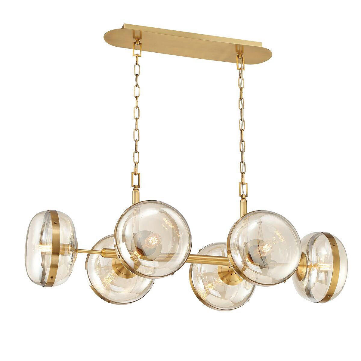 PENDELLEUCHTE  - Messingfarben, KONVENTIONELL, Glas/Metall (44/110,5/53,3cm) - Elstead Lighting