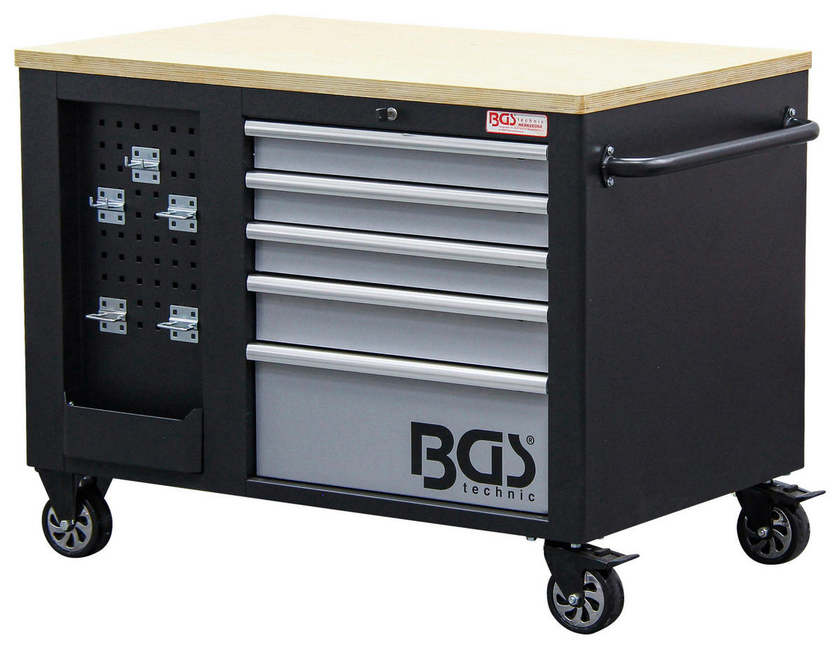 WERKSTATTWAGEN 115/88,6/74 cm  - Silberfarben/Schwarz, Basics, Holz/Metall (115/88,6/74cm)