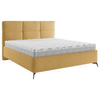 POLSTERBETT 180/200 cm  in Senfgelb  - Senfgelb/Schwarz, Modern, Holz/Textil (180/200cm) - Boxxx