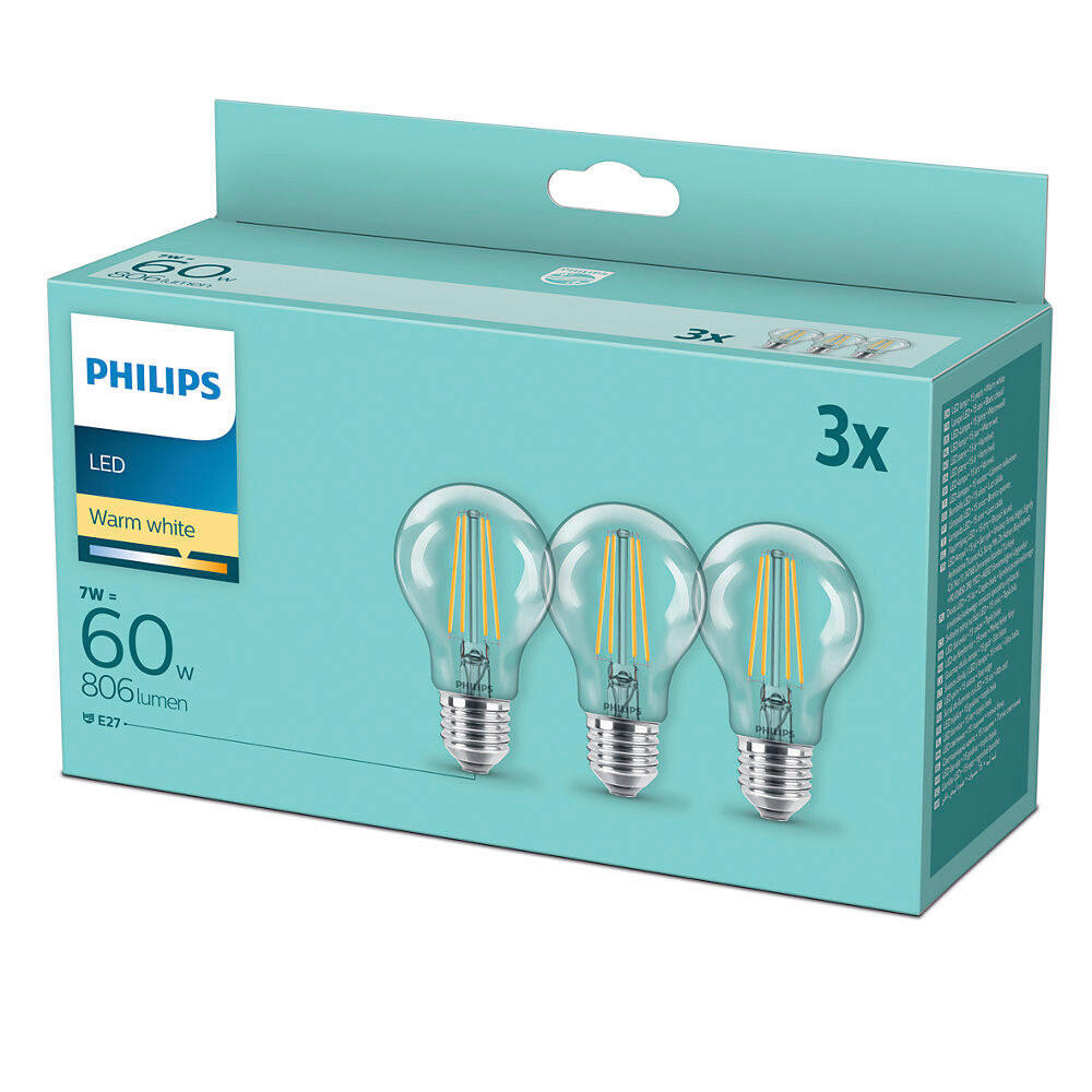 LED FILAMENT SIJALICA - prozirna, Osnovno, staklo (10.4/21.6/14.9cm) - Philips