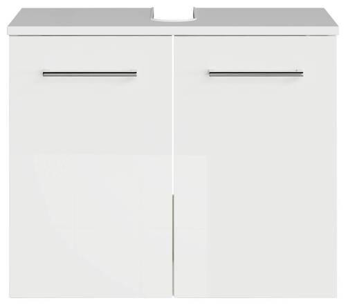 WASCHBECKENUNTERSCHRANK 60/49,8/33,3 cm  - Chromfarben/Weiß Hochglanz, KONVENTIONELL, Holzwerkstoff/Metall (60/49,8/33,3cm) - Sadena