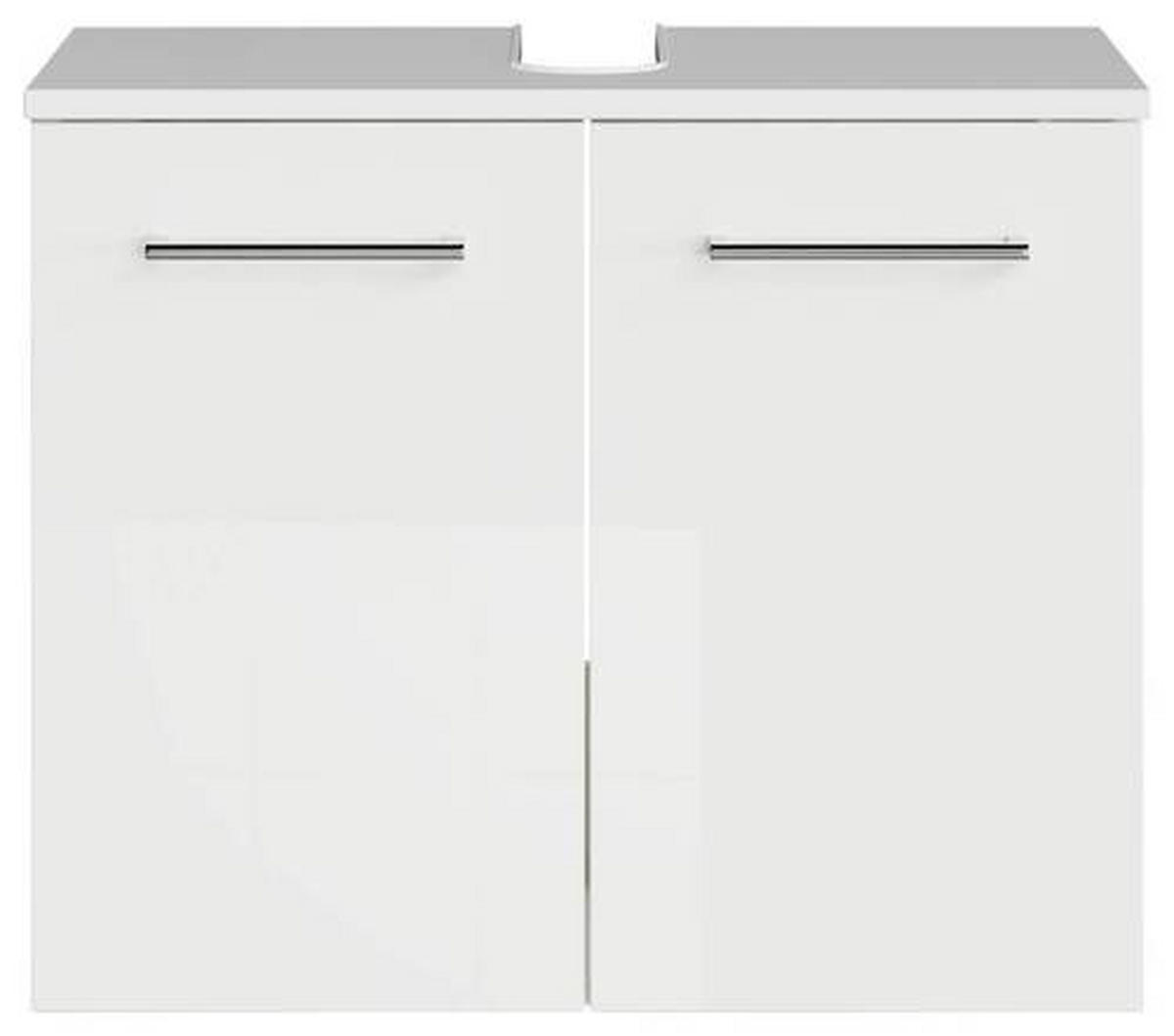 WASCHBECKENUNTERSCHRANK 60/49,8/33,3 cm  - Chromfarben/Weiß Hochglanz, KONVENTIONELL, Holzwerkstoff/Metall (60/49,8/33,3cm) - Sadena