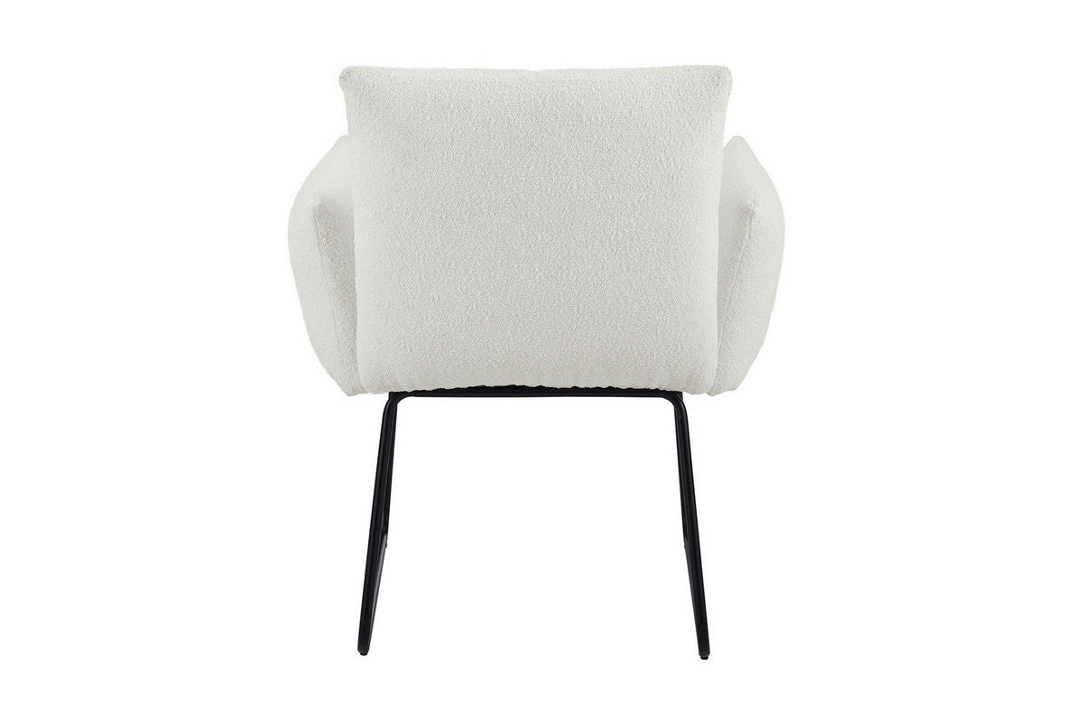 ŽIDLE S PODRUČKAMI, buklé, bílá - bílá/černá, Moderní, kov/textil (73,5/87/64,5cm) - Livetastic