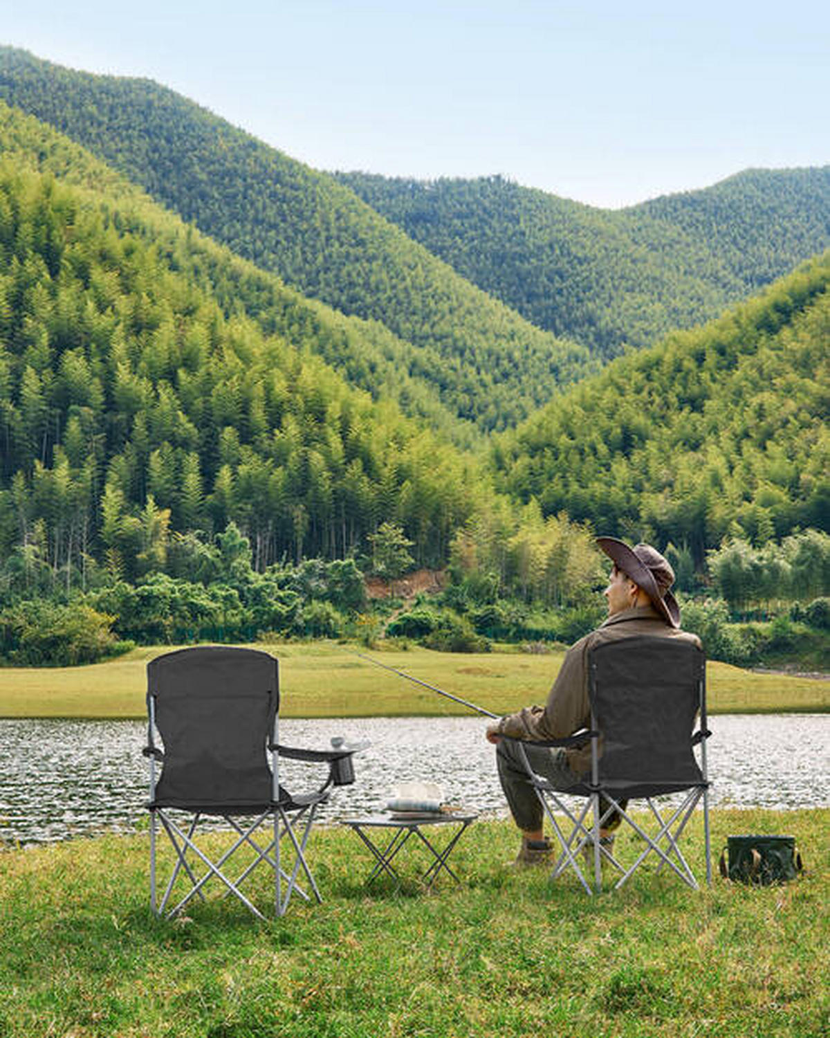 CAMPINGSESSEL in  - Silberfarben/Schwarz, Basics, Textil/Metall (86/97/54cm) - Modante