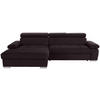 ECKSOFA in Velours Aubergine  - Silberfarben/Aubergine, Design, Holz/Textil (183/292cm) - Livetastic