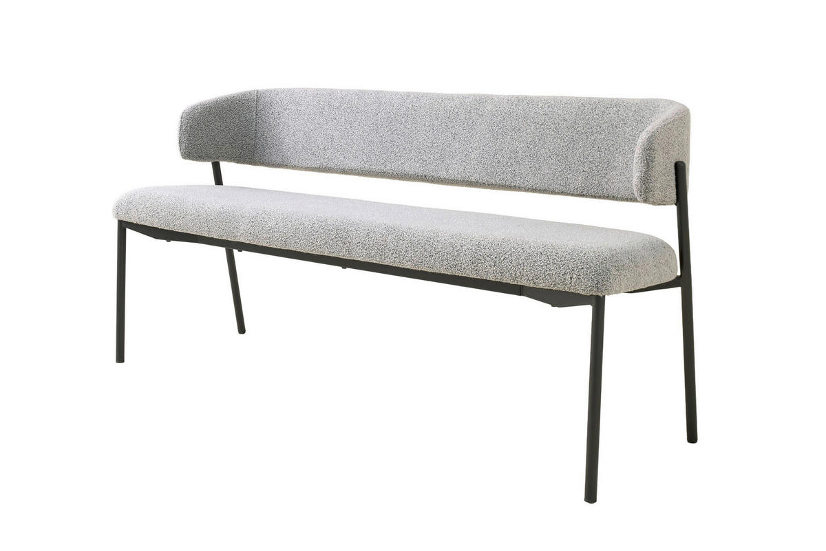 SITZBANK in Metall, Textil Grau  - Grau, MODERN, Textil/Metall (163/80/56cm) - Schöner Wohnen
