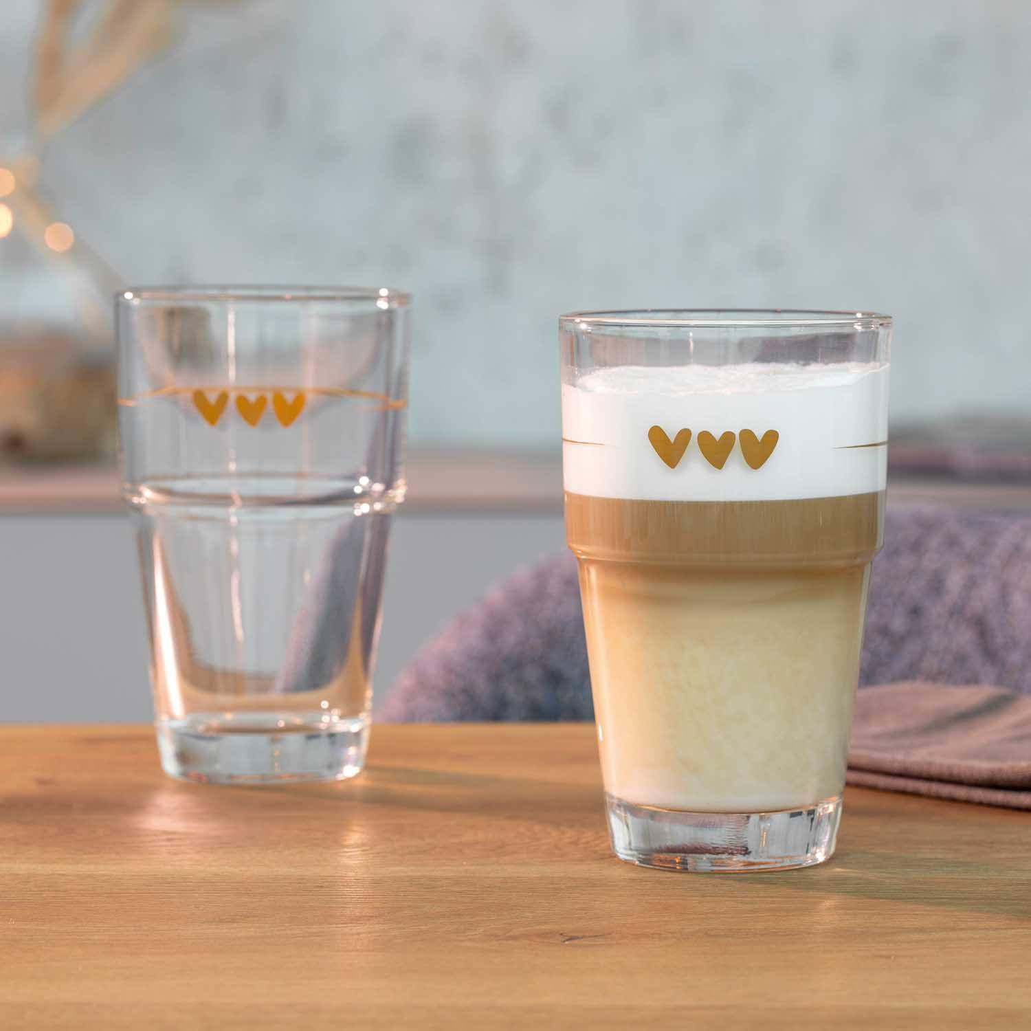 LATTE-MACCHIATO-SET Solo 6-teilig  - Transparent/Braun, KONVENTIONELL, Glas (410ml) - Leonardo