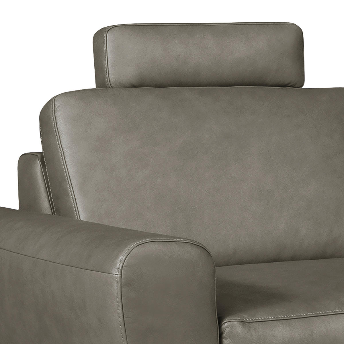 ECKSOFA in Echtleder Grau  - Chromfarben/Grau, Design, Leder/Metall (273/250cm) - Livetastic