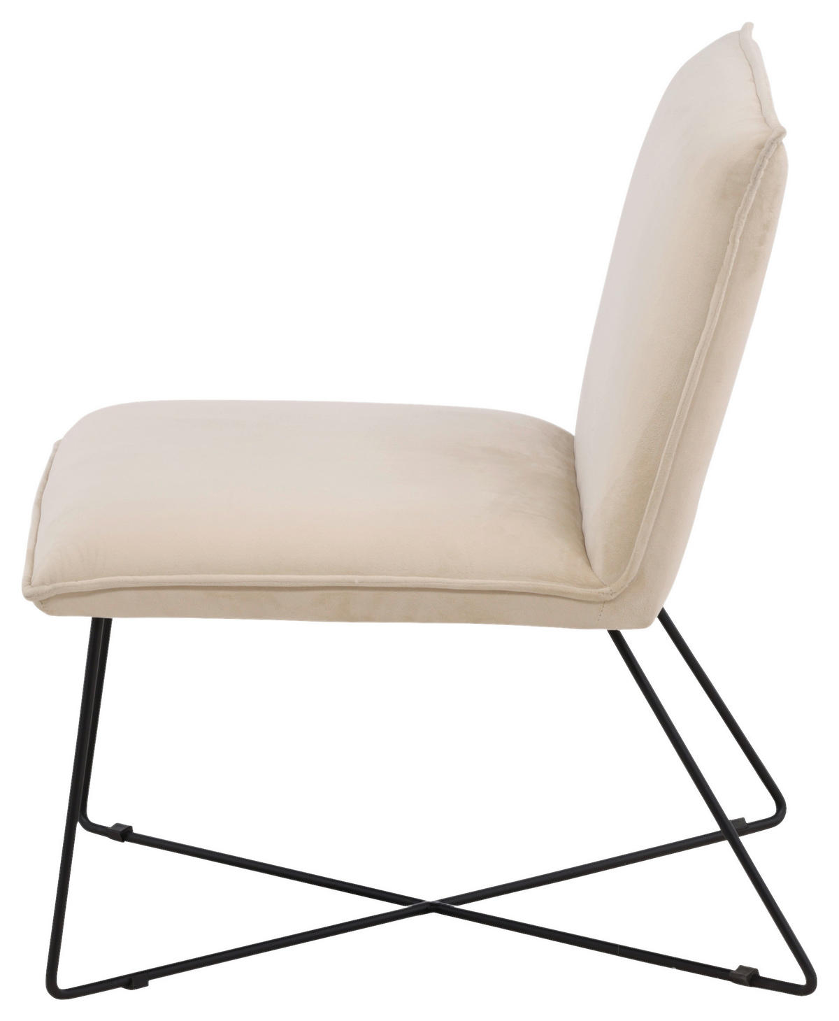 FÅTÖLJ i metall, plast, textil svart, vit  - vit/beige, Design, metall/textil (61,5/82,5/72cm) - Livetastic