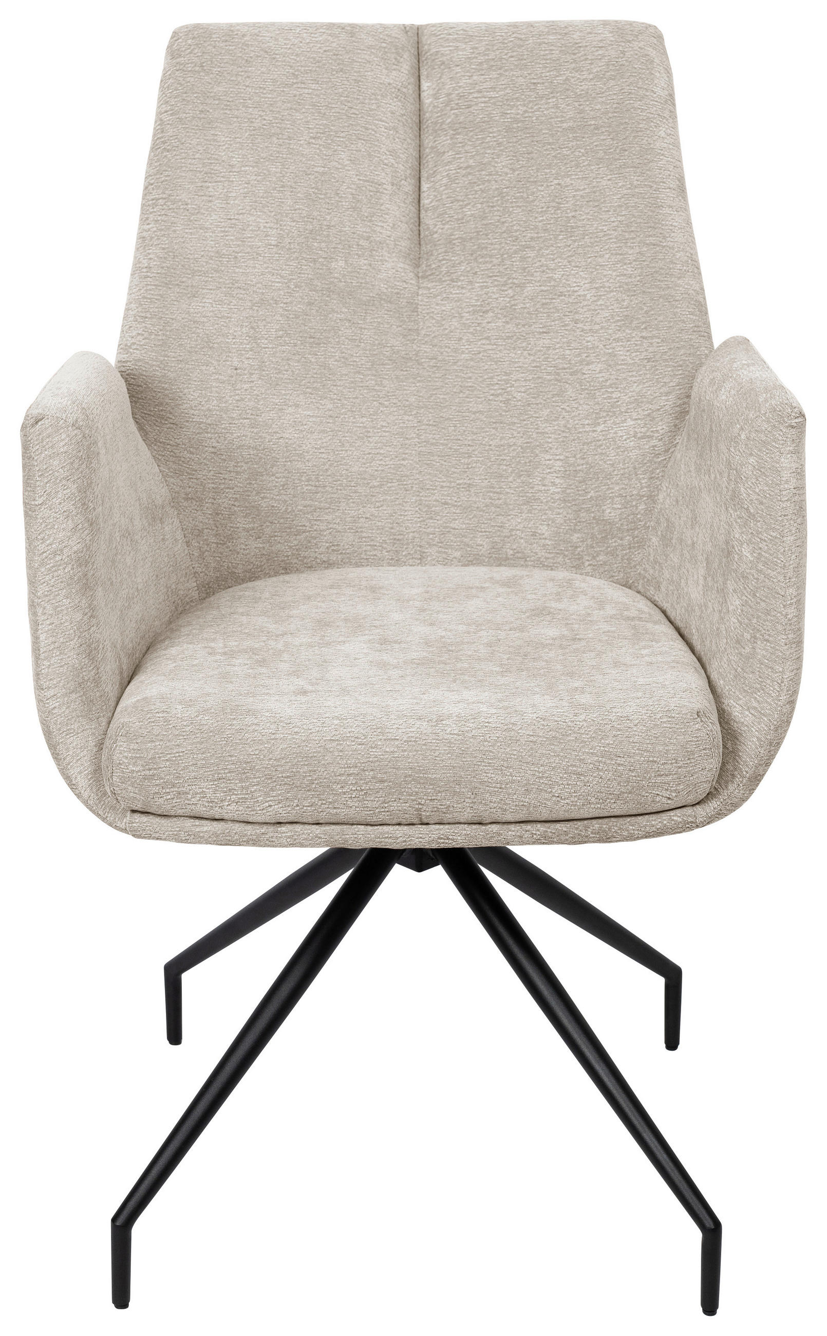 ARMLEHNSTUHL  in Schmiedeeisen Webstoff  - Beige/Schwarz, Design, Textil/Metall (58/89,5/64cm) - Novel