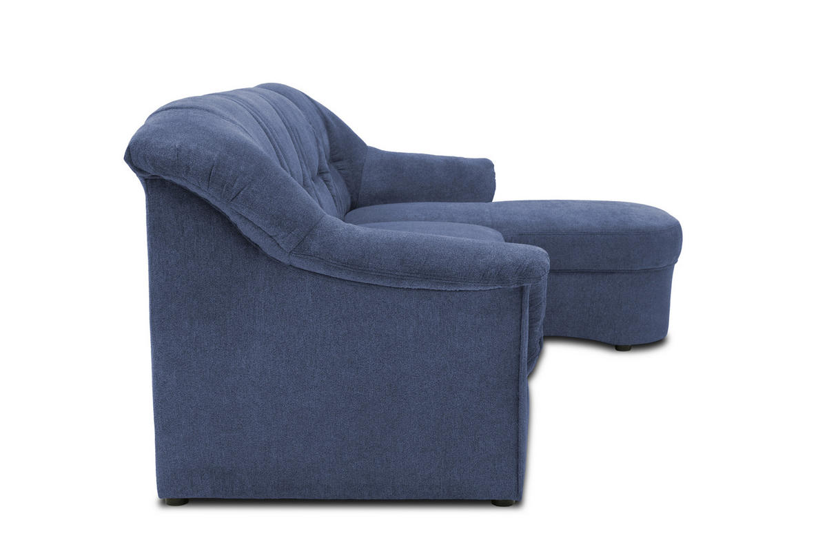 ECKSOFA Dunkelblau Mikrofaser  - Schwarz/Dunkelblau, KONVENTIONELL, Kunststoff/Textil (232/146cm) - MID.YOU