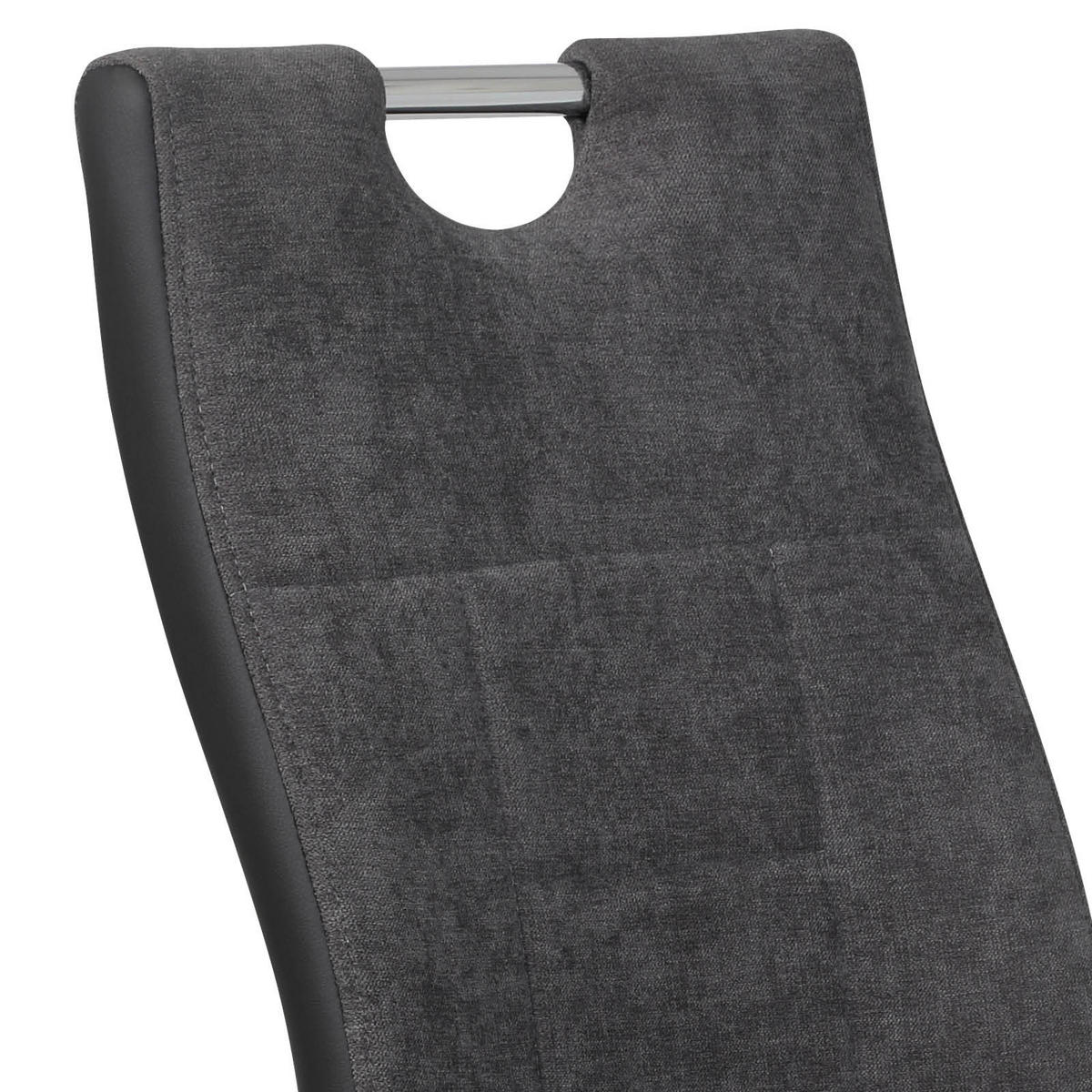 SCHWINGSTUHL-SET 4 Stück  in Stahl Webstoff  - Chromfarben/Anthrazit, MODERN, Textil/Metall (43/98/59cm) - MID.YOU