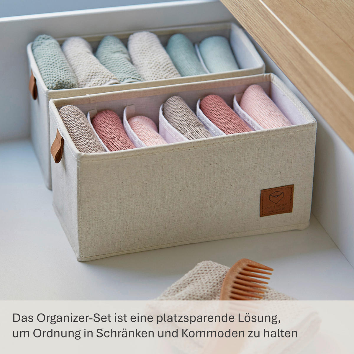 ORGANIZER  - Beige, Basics, Karton/Textil (30/15/15cm) - Store It