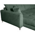 ECKSOFA  in Chenille Waldgrün  227/329 cm  - Waldgrün/Chromfarben, KONVENTIONELL, Textil/Metall (227/329cm) - Carryhome