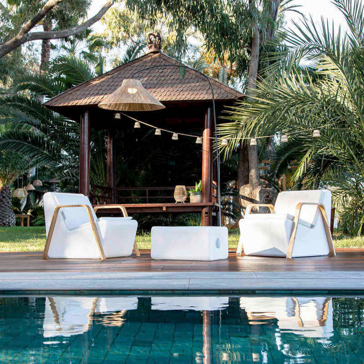 AUßENSTEHLEUCHTE NIZA 80/230/80 cm   - Beige/Schwarz, Basics, Naturmaterialien/Metall (80/230/80cm) - Newgarden