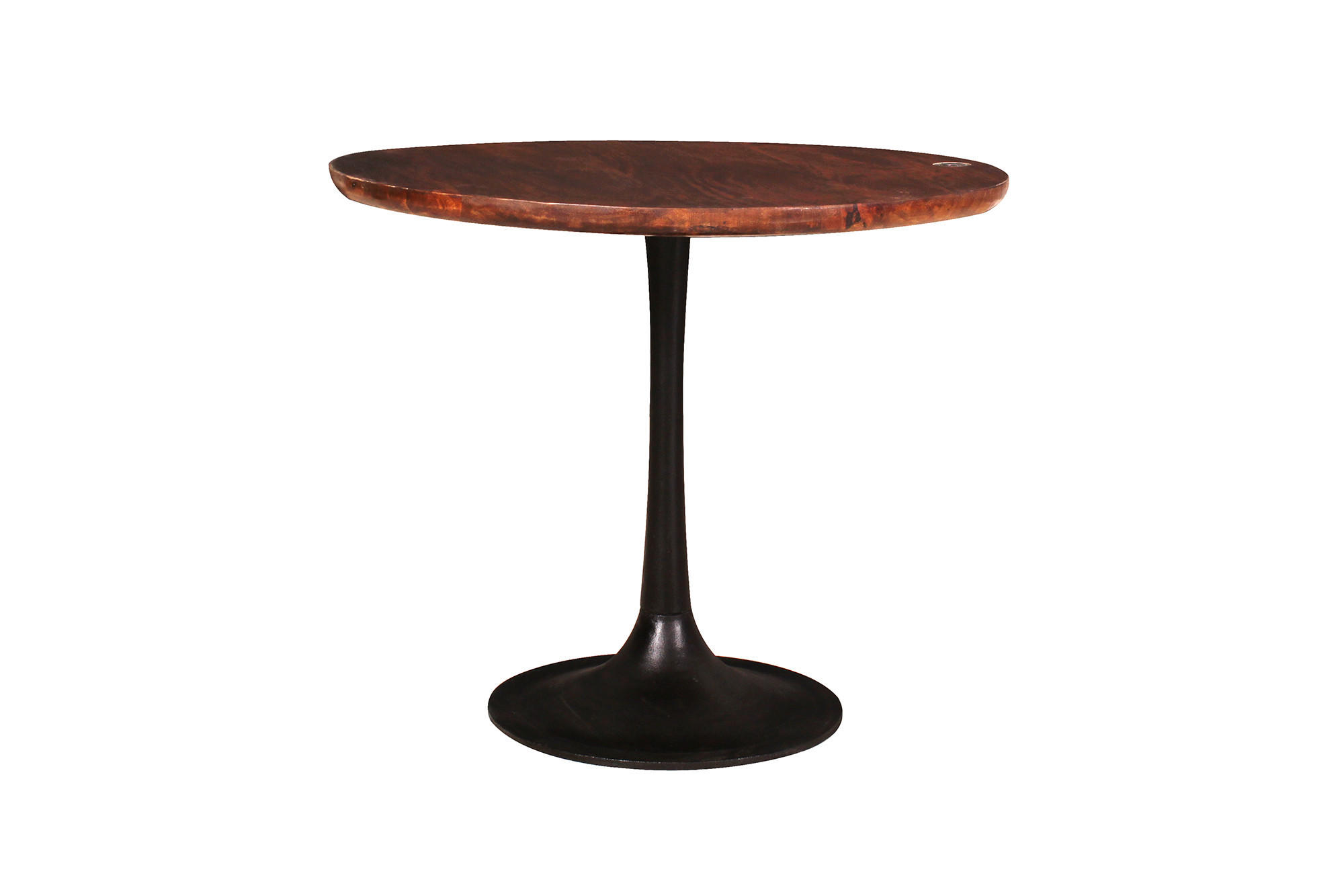 BEISTELLTISCH 60/60/50 cm Mangoholz massiv Braun, Schwarz rund  - Schwarz/Braun, Design, Holz/Metall (60/60/50cm) - MID.YOU