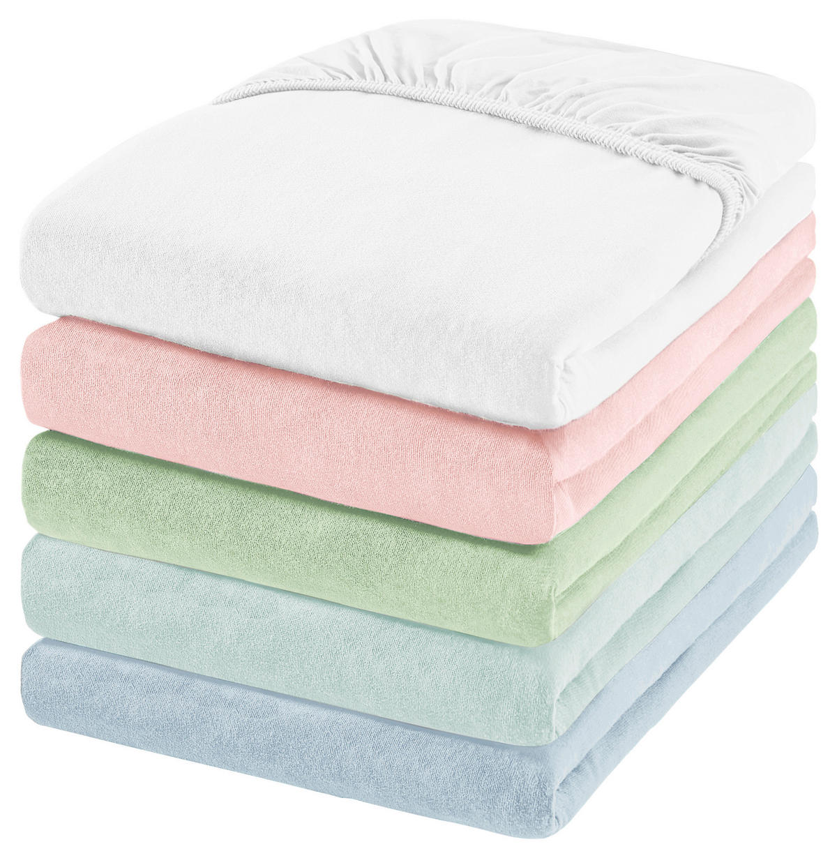 SPANNBETTTUCH FLORENZ Jersey  - Weiß, Basics, Textil (90-100/200-220cm) - Novel