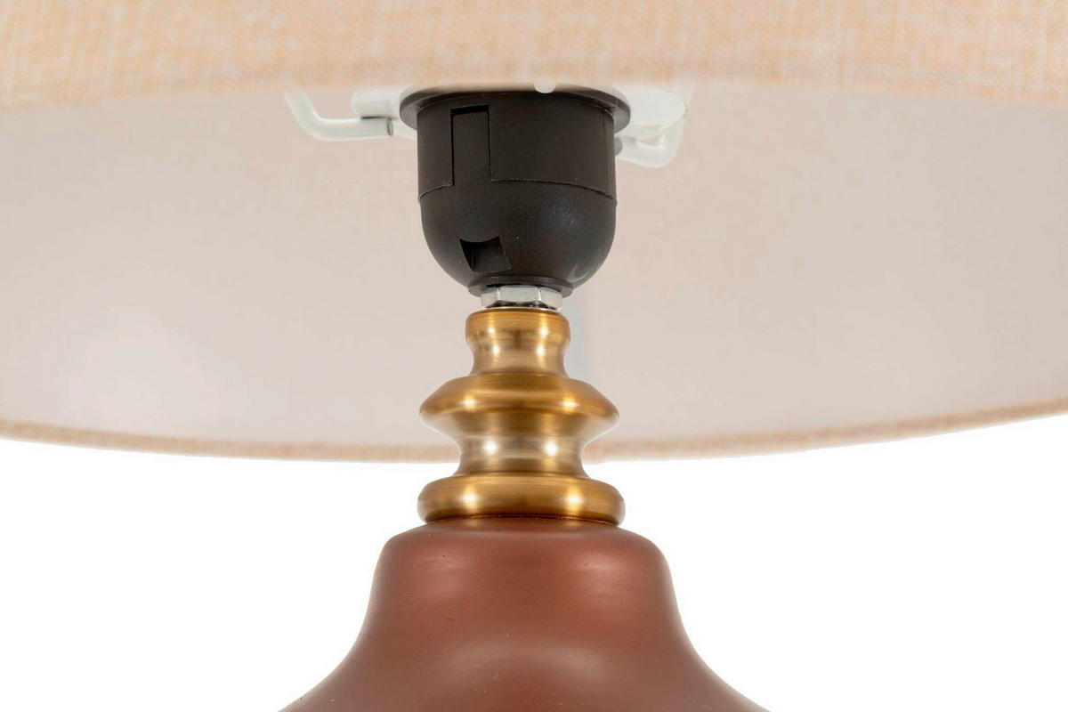 TISCHLEUCHTE   - Goldfarben/Braun, Basics, Glas/Textil (35.5/65/35.5cm)