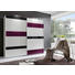 SCHWEBETÜRENSCHRANK 2-türig Brombeere, Grau, Weiß - Brombeere/Alufarben, Design, Glas/Holz (270/210/65cm) - Carryhome