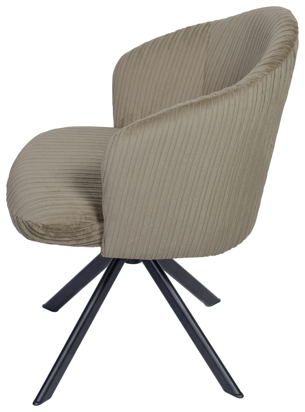 ARMLEHNSTUHL  in Schmiedeeisen Feincord  - Schwarz/Braun, KONVENTIONELL, Textil/Metall (61/82/59cm) - Stylife