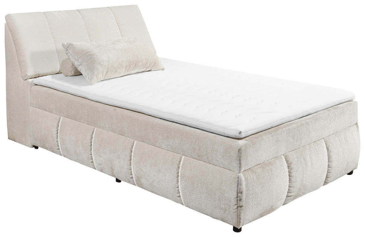 BOXBETT 120/200 cm  in Beige  - Beige/Schwarz, Modern, Holzwerkstoff/Kunststoff (120/200cm) - MID.YOU