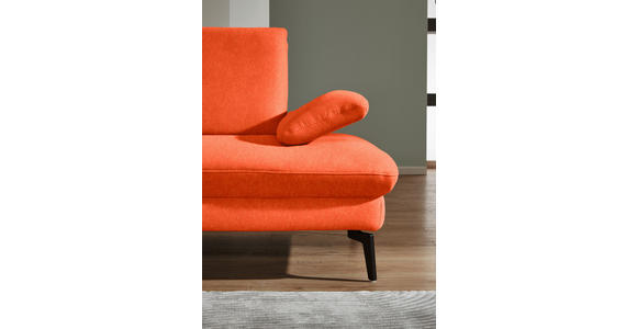 ECKSOFA in Chenille, Mikrofaser Orange 157/299 cm - Schwarz/Orange, Design, Textil/Metall (157/299cm) - Dieter Knoll