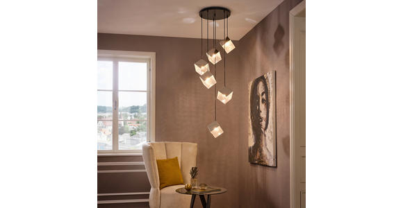 HÄNGELEUCHTE 40/150 cm  - Klar/Chromfarben, Design, Glas/Metall (40/150cm) - Dieter Knoll