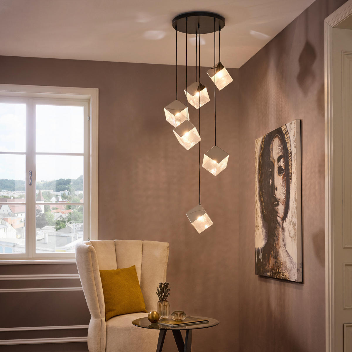HÄNGELEUCHTE 40/150 cm  - Klar/Chromfarben, Design, Glas/Metall (40/150cm) - Dieter Knoll