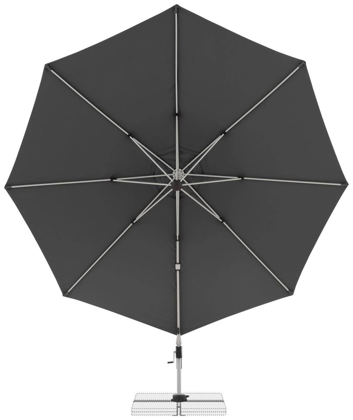 AMPELSCHIRM 370 cm Anthrazit  - Anthrazit/Silberfarben, Basics, Textil/Metall (370cm) - Doppler