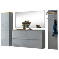 GARDEROBE 5-teilig  in 285/195/31 cm  - Grau, Design, Glas/Holz (285/195/31cm)
