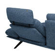 ECKSOFA  in Flachgewebe Blau Rücken echt, Armteilverstellung, Relaxfunktion  234/155 cm  - Blau/Schwarz, Design, Textil/Metall (234/155cm) - Dieter Knoll