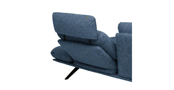 ECKSOFA  in Flachgewebe Blau Rücken echt, Armteilverstellung, Relaxfunktion  234/155 cm  - Blau/Schwarz, Design, Textil/Metall (234/155cm) - Dieter Knoll
