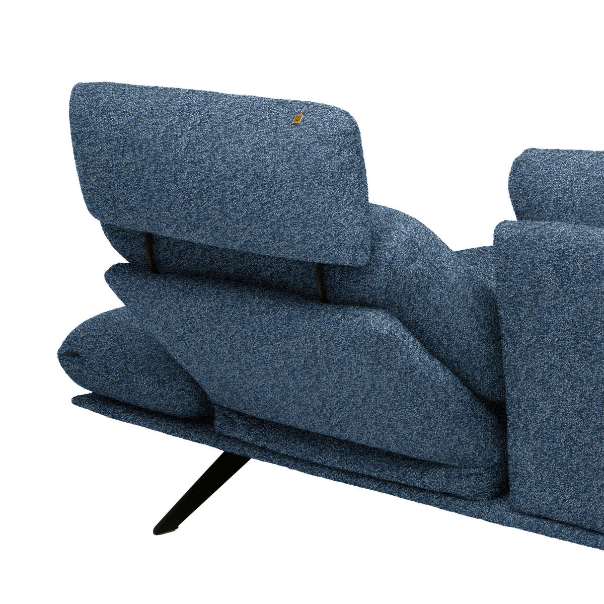 ECKSOFA  in Flachgewebe Blau  234/155 cm  - Blau/Schwarz, Design, Textil/Metall (234/155cm) - Dieter Knoll