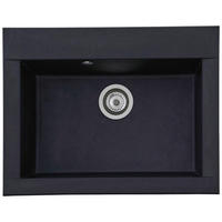 SPÜLE 1712OHIO66X50S  - Schwarz, Trend, Glas/Kunststoff (66/21/50cm) - Respekta