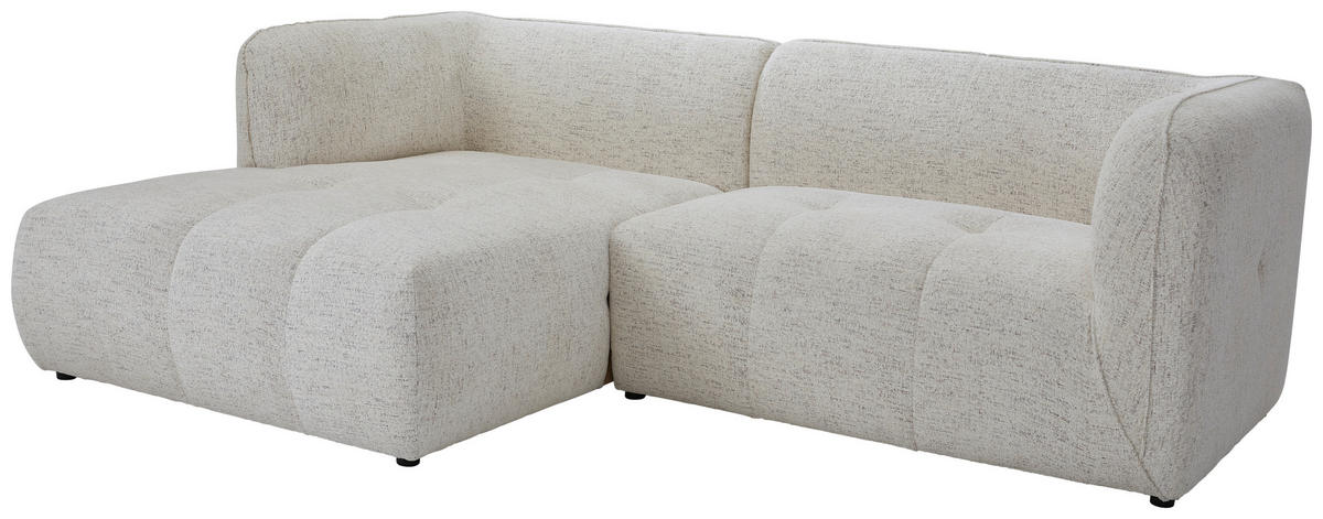 ECKSOFA in Chenille Creme  164/255 cm  - Creme/Schwarz, KONVENTIONELL, Kunststoff/Textil (164/255cm) - Carryhome