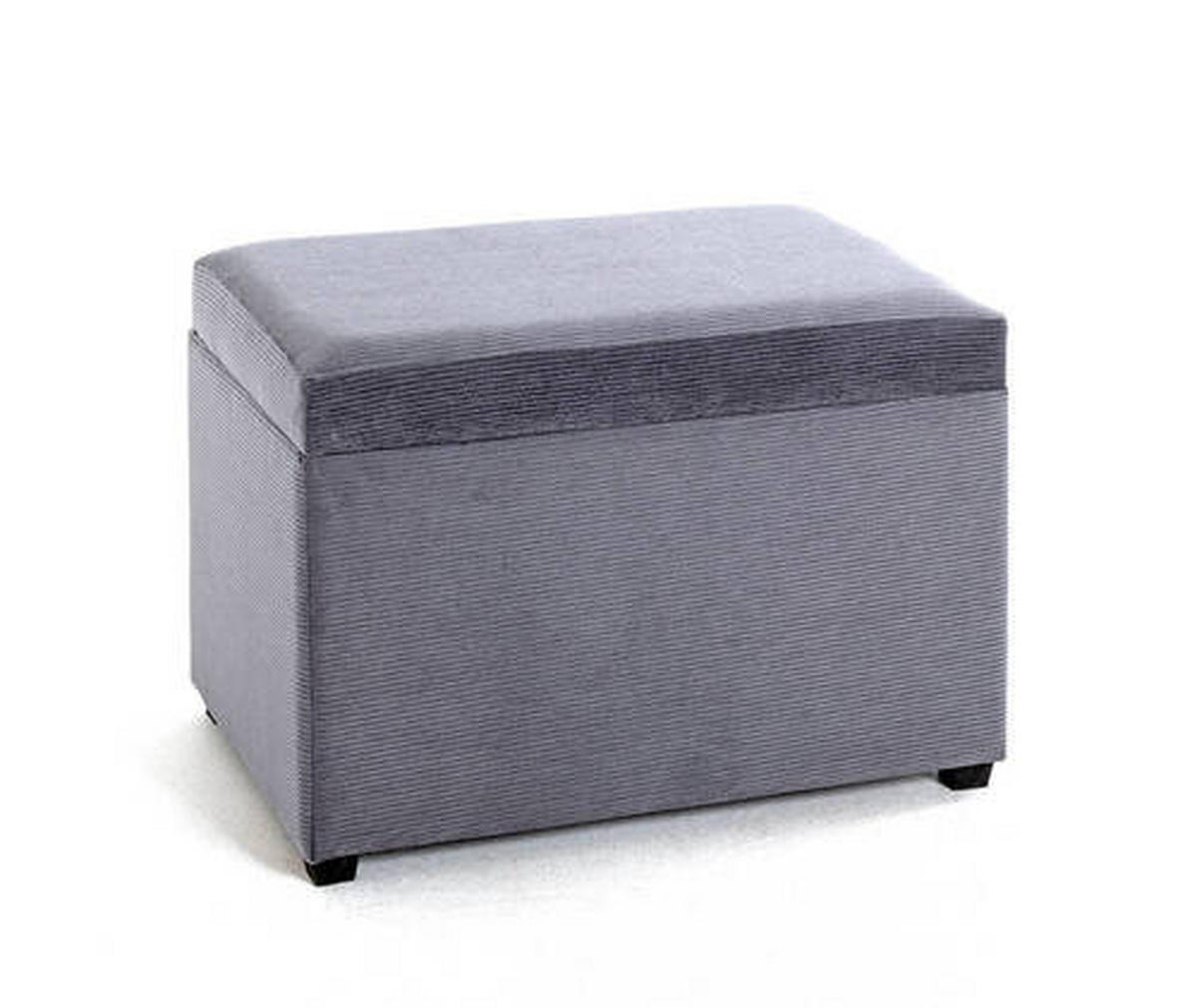 TRUHLOVÁ LAVICE, textil, kompozitní dřevo, 58/42/39 cm - šedá/černá, Design, kompozitní dřevo/textil (58/42/39cm)